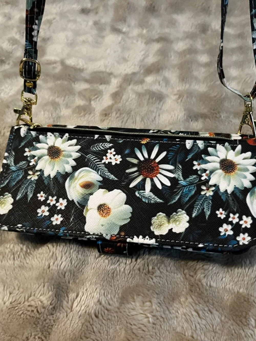 NEW Flower Leather Crossbody Wallet Case Purse for Samsung Galaxy Z